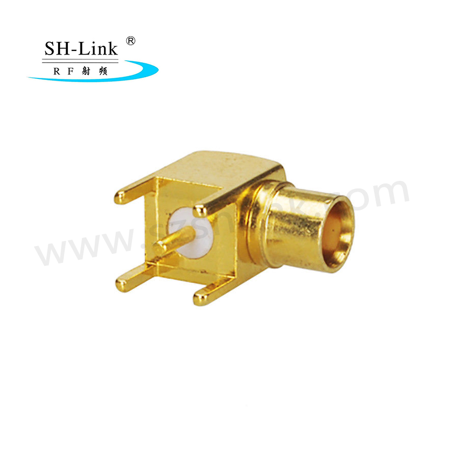 Radio frequency coaxial connector MCX female head bending four corner seat manufacturers direct  (MCX-KWE)